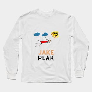 Jake Peak, superhero, Super Guy, Funny T-Shirt, Funny Tee, Badly Drawn, Bad Drawing Long Sleeve T-Shirt